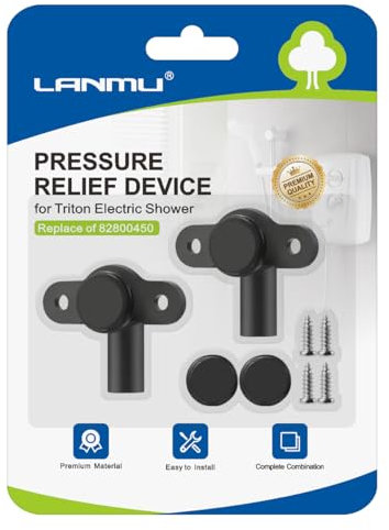 LANMU 2-Pack Pressure Relief Device for Triton,Pressure Relief Device PRD with Disc Seals Cover Valve Shower Spares Parts for Triton Electric Showers(Replace of 82800450)