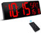 XREXS Large Digital Wall Clock with Remote Control, 16.5 Inch LED Large Display Count Up & Down Timer, Adjustable Brightness Alarm Clock with Day/Date/Temperature for Home, Gym, Office and Classroom