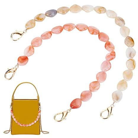 PH PandaHall Acryl Taschenkette 30cm mit Karabinerverschluss, 2 Stränge | Tasche Griffe Kette, Retro Tasche Link Kette Riemen Crossbody Handtasche Riemen mit Schliessen für Geldbeutel Leinentasche
