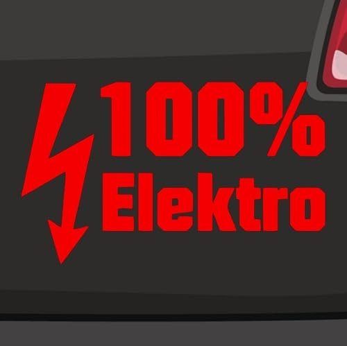 100% Elektro Aufkleber 6 Größen 21 Farben- E-Auto Stromer elektrisch Energiewende