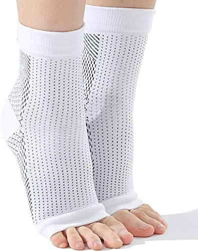 Soothe Socks, Zehenfreie Socken Neuropathie, Soothesocks Relief, Socken für Neuropathie-Schmerzen (Weiß, Large/X-Large)