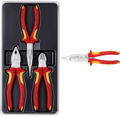 KNIPEX Elektro-Paket 00 20 12 (SB-Karte/Blister) & Elektro-Installationszange 1000V-isoliert (200 mm) 13 86 200