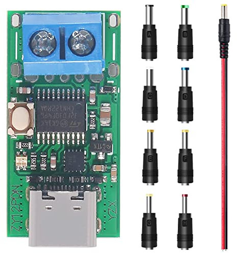 Youmile Schnelllade Triggermodul Type-C USB-C PD2.0 3.0 zu DC Decoy Fast Charge Trigger Poll Detector-Modul ZY12PDN mit DC-Netzteil-Kits DC-Steckerkabel