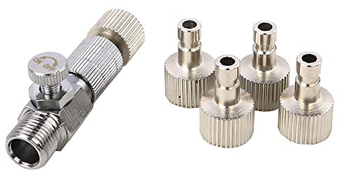 Hsthe Sea 5 pcs Airbrush Adapter Set,Airbrush Quick Release Disconnect, 1/8 BSP Male and Female Coupling Set for Air Compressor and Airbrush Hose