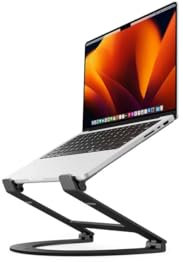 Twelve South Curve Flex | Ergonomischer höhen- und winkelverstellbarer Aluminium-Laptop-/MacBook-Ständer, passend für 10-17, tragbar - inklusive Transporttasche, Mattschwarz, TS-2201