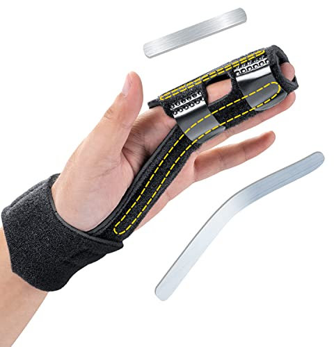 Fingerschiene Fingerstütze, Finger-und Mittelhandschienen Verstellbare, Fingerorthese Aluminiumplattenstütze für Boxerfraktur, Verstauchung, Arthritis, Sehnenscheidenentzündung,Abzugsfinger(2-Fingers)