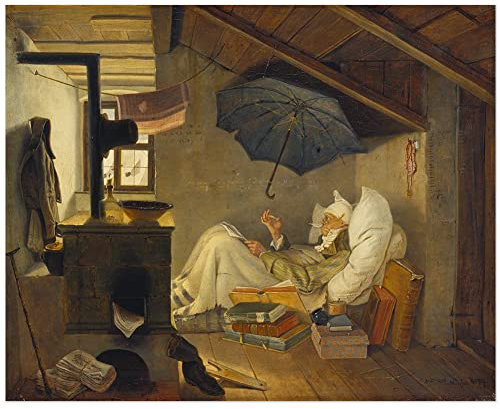 JUNIWORDS Poster, Franz Carl Spitzweg, Der Arme Poet, 24 x 30 cm (3000158)