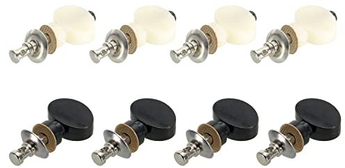 PATIKIL Ukulele Accordatori Pioli Perno Macchine Accordatori Plastica Metallo Bianco Nero per Ukulele Piccolo Quattro Corde 8pz
