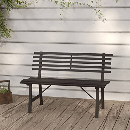 lvssiao Garten Pflanzenständer Blumenständer Pflanzen Bank, Gartenbank 110 cm Stahl Schwarz Deko Blumenbank witterungsbeständig für Terrasse Balkon Schwarz