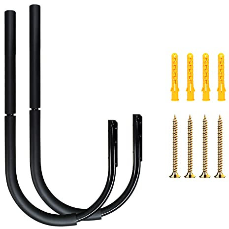 Paddle Board Rack Aufbewahrung für Decke/Wand, Heavy Duty Surfboard Wandhalterung, Surfboard Rack für Wand zum Präsentieren SUPs, Shortboards, Indoor und Outdoor Hält bis zu 31.8 kg (schwarz)