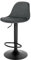 EUGAD Barhocker höhenverstellbar, Barstuhl, Drehhocker, ergonomischer Stuhl, Bistrohocker, Polsterhocker mit Samtbezug, mit Rückenlehne, Fußstütze, aus Metall, dunkelgrau, 1051BY-1