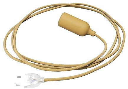 creative cables - Snake Leuchte aus Silikon mit Schalter und Stecker - Ohne Glühbirne, Senf