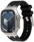 VeveXiao – Bracelet de rechange en silicone, robuste, de luxe et étanche, compatible avec Apple Watch Ultra/Ultra 2, pour iWatch Series 9/8/7/6/5/4/3/2/1/SE (42 mm/44 mm/45 mm/49 mm, gris clair/noir)