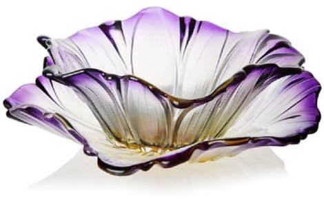 JUNYFFF Glass Fruit Holder Bowl Creative Fruit Bowls Kitchen Fruit Dish Bowl-Decorative Fruit Serving Plate Table Countertop Display Holder Basket for Candy,Fruit, 2Pcs,Purple