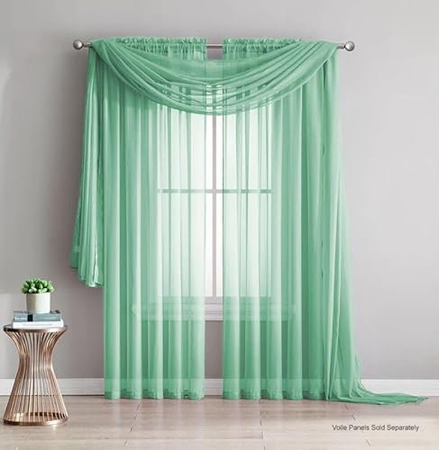 John Aird Voile Window Scarf Pelmet 150cm x 300cm (Green)
