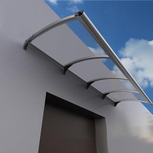 Window Awning Door Canopy Awning,Window Rain Shelter Cover Outdoor Garden Shade Shelter Windproof Polycarbonate Porch Awning,UV Rain Snow Protection (45x80cm/18inx32in)