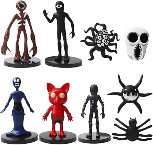 9PCS R-oblox Birthday Cake Decoration Ornaments, Cake Toppers, Horror Game Mini Figures Set, Theme Party Supplies for Kids Present