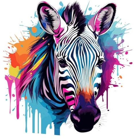 Designer Aufkleber/Sticker/Wandaufkleber/Decal/Fotosticker/Dekoration Vinyl - XL- bunt - Afrika wildtier Zebra 02