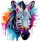 Designer Aufkleber/Sticker/Wandaufkleber/Decal/Fotosticker/Dekoration Vinyl - XL- bunt - Afrika wildtier Zebra 02