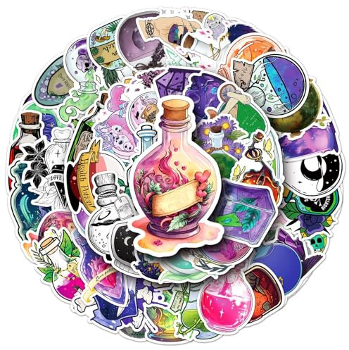 Magie Aufkleber für Laptop (50PCS),Geschenk für Kinder Jugendliche Erwachsene Jungen,Magic Wasserdicht Vinyl Aufkleber Stickers für Scrapbook,Skateboard,Auto,Gepäck