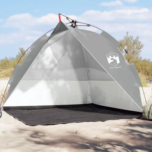 Tino Tech Tente de plage - Tente de groupe - Coupe-vent - Ultra légère - Tente familiale en plein air - Auvent - 205 x 200 x 115 cm - Polyester - Gris