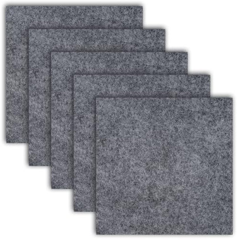 Kzouenzu Fieltro Adhesivo 5 Piezas, Almohadillas De Fieltro Autoadhesivas, Corta Cualquier Forma, para Muebles De Protección, Mesas, Pisos De Madera, Reducir El Ruido - 20 X 20 Cm