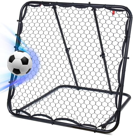 Leogreen Rebounder für Fußball, Fußball Rebounder Jugendlich, Teleskopische Stufenlose Einstellung Prellwand Fussball für EIN besseres und abwechslungsreiches Training (124 * 124cm)