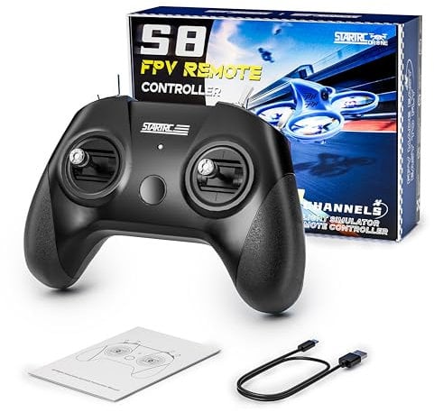 STARTRC S8 RC Flight Simulatore di Volo,8 Canali FPV Drone Radiocomando USB Compatibile con Sistemi/Piattaforme Popolari - Ideale per Principianti e Addestramento Piloti Professionisti (Nero)
