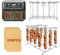 Juego de 2 bastidores de acero inoxidable para freidora de aire caliente Ninja Foodi AF300EU y AF400EU – Estante vertical para barbacoa con 28 pinchos para accesorios de freidora de aire de doble zona