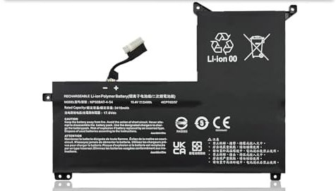 ASKC NP50BAT-4-54 Laptop Battery Replacement for CLEVO NP70 X17 AT22 G7 KE XMG Focus 16 X15 at 6-87-NPSKS-53G00 Series 4ICP7/60/57 15.4V 54Wh