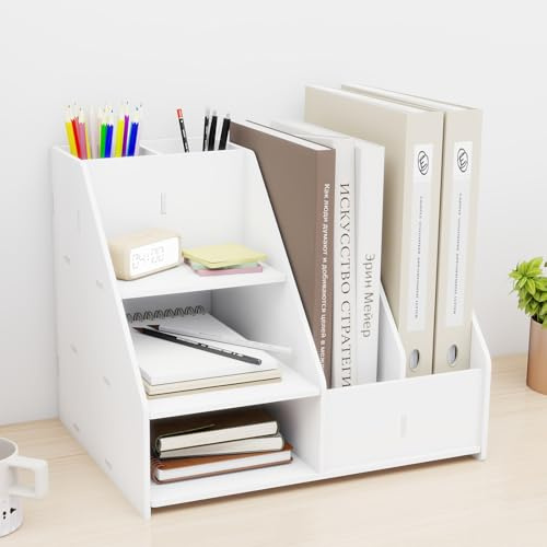 PUNCIA A4 Dokumentenablage Ablagefächer aus PVC Briefablage Papierablage | Schreibtisch Datai Organizer Ablagesystem Aktenaufbewahrung Dokumentenhalter für Büro Arbeitszimmer Schule Office