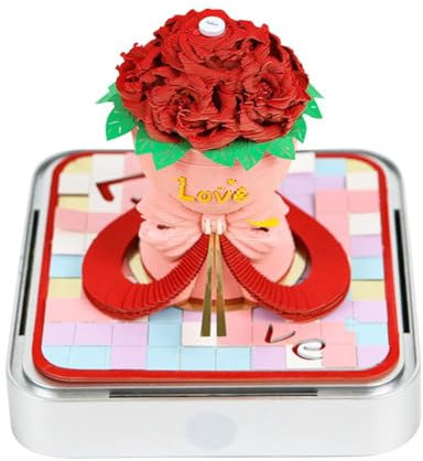 Bloc-notes 3D personnalisé 2025 avec fleur de rose avec lumière, cadeau de Saint-Valentin, Noël, anniversaire, pour petite amie