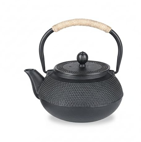PluieSoleil Stovetop Safe Cast Iron Teapot, 900ml Japanese Tetsubin Kettle with Removable Infuser for Loose Leaf Tea, Traditional Design
