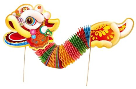 Amagogo Guirlande Suspendue de Dragon en Papier Chinois, Ornement de Cheval 3D, création légère, Amusante et Originale, pour l'année du Cheval, Style D