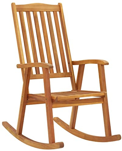 Ordellia Schaukelstuhl Massivholz Akazie, 57x100x117 cm, Vintage Holz Schaukelstuhl für Balkon, Garten, Terrasse, bequemer Outdoor Chair