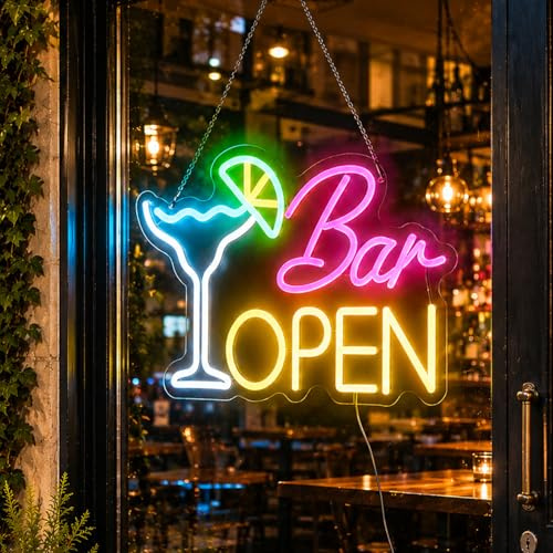 Bar LED Schild, Neon Schild Bar, Bar Open Neon Schild, Bars Open Leuchtreklame, für Bars, Clubs, Restaurants, Café, Familienbar, Party, Geschäftsdekoration