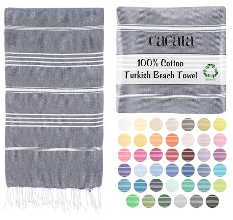 Cacala Toallas de baño Turco de Serie, algodón, Azul Oscuro, 95 x 175 x 0.5 cm