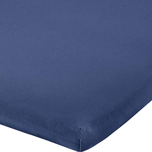 Erwin Müller Topper-Spannbettlaken Freising Elasthan-Jersey-Stretch - dunkelblau Größe 90x190 cm - 100x220 cm - dehnbar, antipilling, bügelfrei, Rundumgummi
