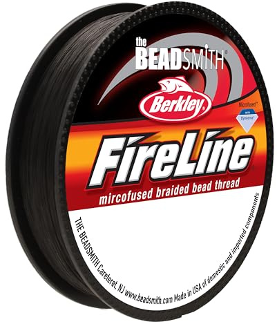 The Beadsmith Fireline by Berkley, Micro-Fused Braided Thread | 8lb. Test, .007”/.17mm Dia, 50 Yd Spool, Smoke Grey, Super Strong Stringing Material for Jewelry Making and Bead Weaving