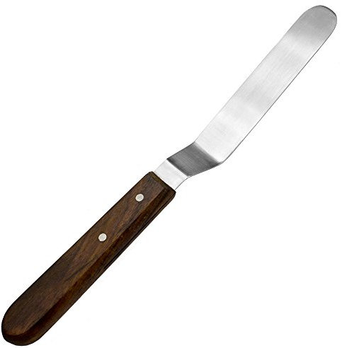 May - Spatule d'angle - Spatule - Couteau en acier inoxydable - Manche en bois - Longueur totale : 24 cm