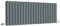 Milano Aruba Anthracite Horizontal Double Oval Panel Radiator - 400mm x 1180mm