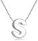 Candyfancy Buchstaben Kette - Buchstabenkette Kette mit Buchstabenanhänger Silber Halskette Kettenanhänger Initialen Silberkette Damen 925 (Kette mit buchstabe S)