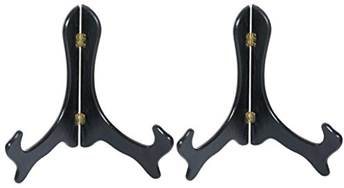Chevalets de Bois-comme Noir Plaque Stand Titulaire Stands Photo Frame présentoir 8 Pouces Noir(2 pièces)