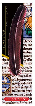 Herbin 23326ST - Cut goose feather 21cm, Bordeaux