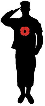 Influent UK Salute Soldier Lest We Forget Remembrance Day Sticker, Poppy Flower Decal, Car, Window, Fridge, Laptop Sticker (Large)