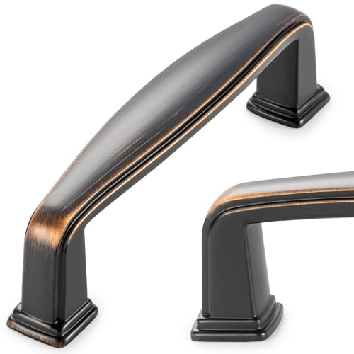 KOOFIZO 10 Pack 3 Inch Oil Rubbed Bronze Kitchen Cabinet Pulls Rubbed Bronze Cabinet Handles Bronze Cabinet Hardware for Kitchen Cabinets 1817 Drawer Dresser Cupboard Bedroom