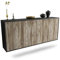 Dekati Sideboard Lakewood hängend (180x77x35cm) Korpus anthrazit matt - Front Holz-Design Treibholz - Push to Open