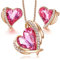 CDE Jewellery Sets Gifts for Women Heart Necklaces and Earrings Set Valentines Christmas Anniversary Birthday Mother's Day Jewelry Gifts for Mum Her Wife