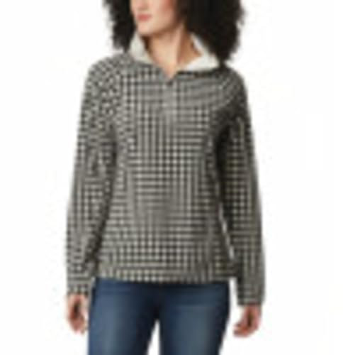 Columbia Glacial IV Print Half Zip Pull-Over, Craie Pied-de-Poule, XS Femme