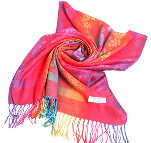 Lazzboy Frauen Lady Fashion Folk-custom Retro Quaste Schal Wrap Travel Schals Damen Pashmina Stola Für Schultertuch Eleganter Mit Floralem Muster In Vielen Farben(S)